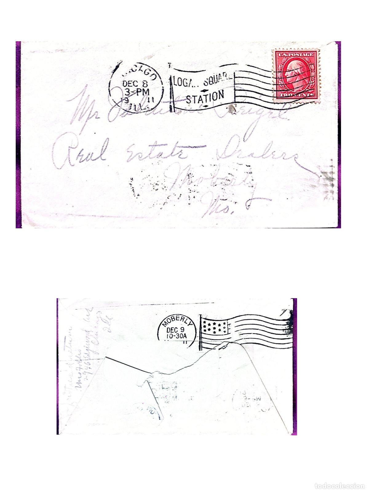 Timbres: CMI) 1911. UNITED STATES. CLASSIC PROFILE OF GEORGE WASHINGTON. DOMESTIC MAIL. FRONT AND BACK. XF