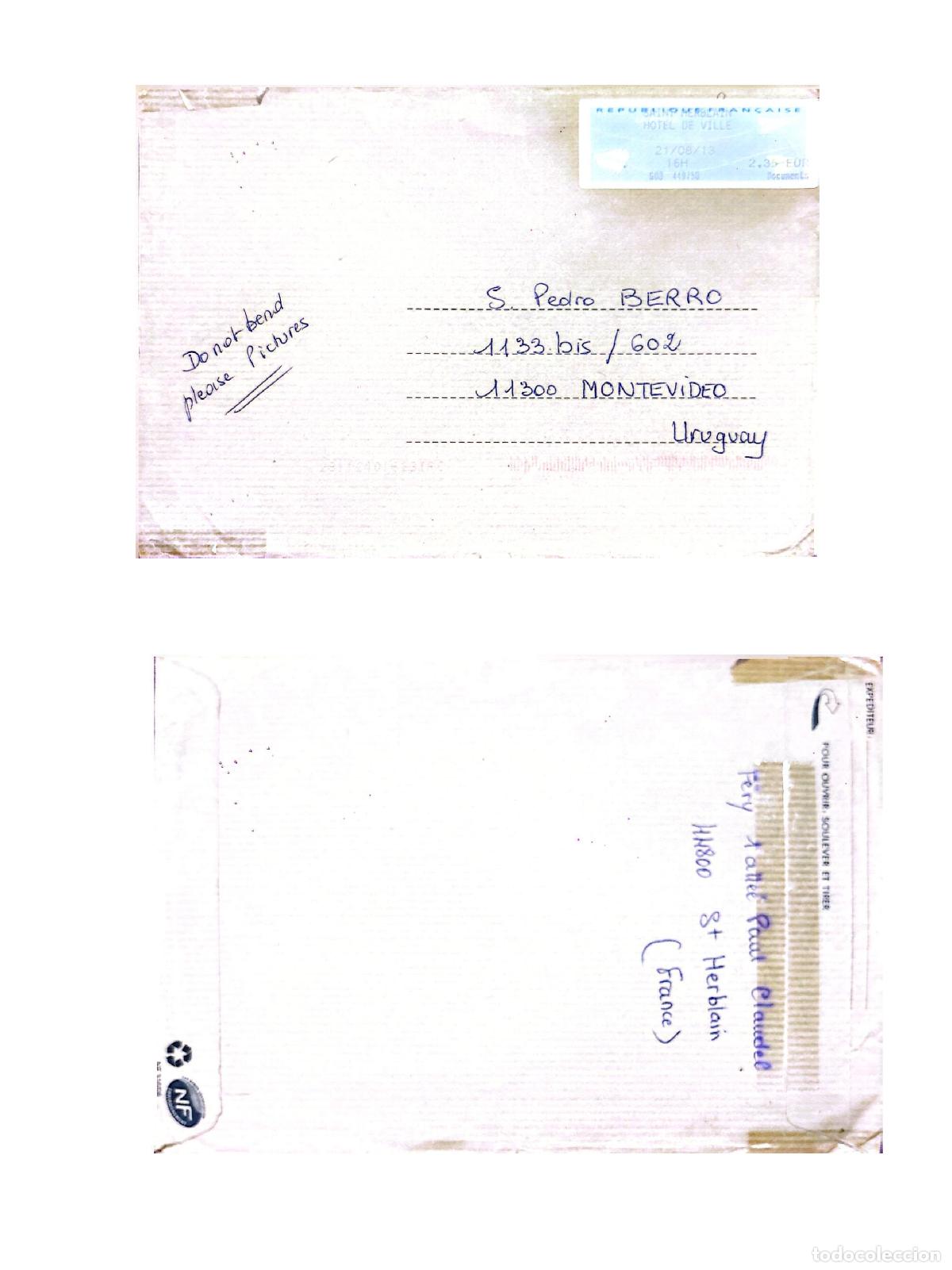 Timbres: CMI) 2013. FRANCE. DIGITAL PREPAID POSTAGE. SENT TO ARGENTINA. FRONT AND BACK. XF