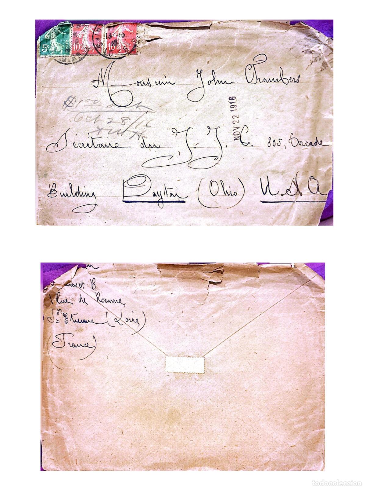 Timbres: CMI) 1916. FRANCE. THE SOWER. ENVELOPE SENT TO THE USA. FRONT AND BACK. XF