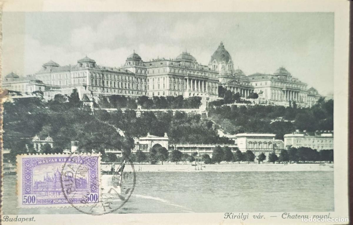 Sellos: CMI) 1923. HUNGARY. TOURIST POSTCARD. BUDAPEST PARLIAMENT BUILDING. VIEW OF THE ROYAL PALACE. XF