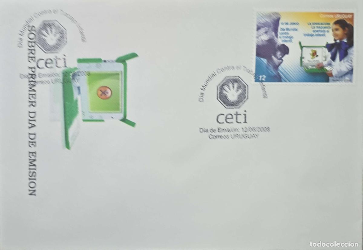 Timbres: CMI) 2008. URUGUAY. GIRL WITH SCHOOL LAPTOP FROM THE CEIBAL PLAN, FDC. SCHOOL LAPTOP. XF