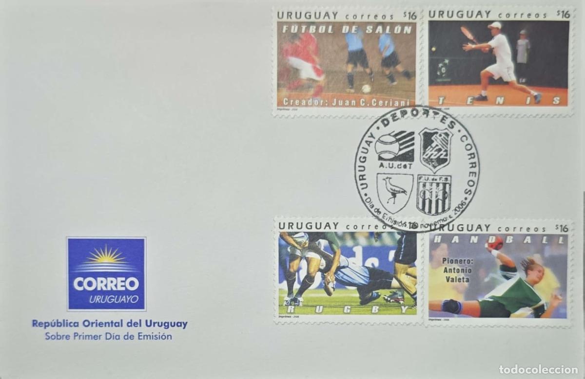 Timbres: CMI) 2006. URUGUAY. ATHLETES FROM VARIOUS DISCIPLINES. FDC. HERALDIC SPORTS EMBLEM. XF