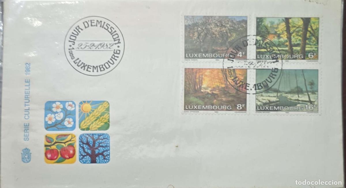 Sellos: CMI) 1982. LUXEMBOURG. STAMP BLOCKS FEATURING FORESTS AND FIELDS IN WINTER, SPRING, AND SUMMER. FDC.