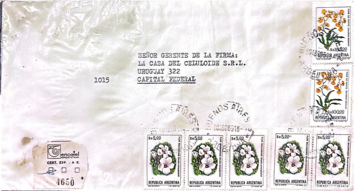 Sellos: CMI) 1983. ARGENTINA. &rdquo;DUCKLING FLOWER&rdquo; AND MALVINA'S HISTORY. INTERNAL MAIL. XF