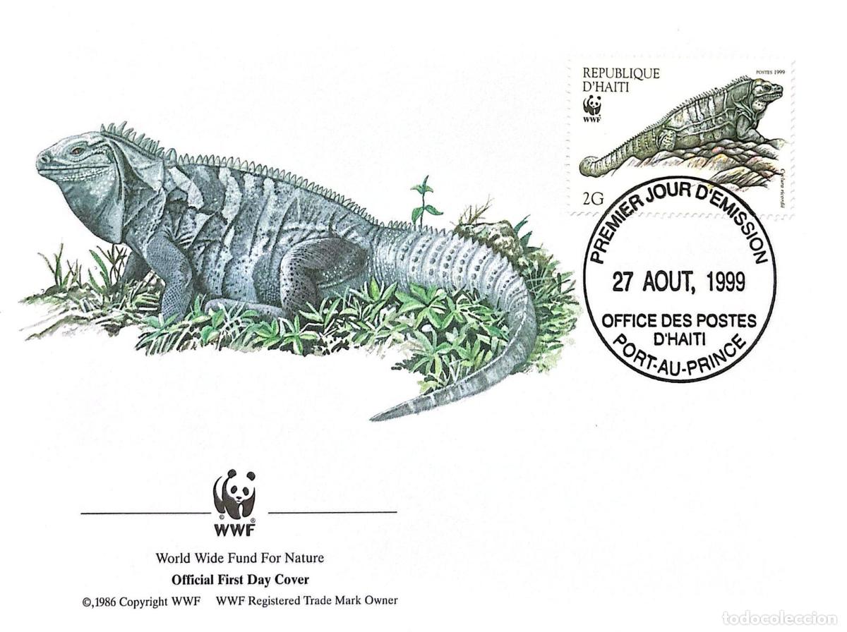 Timbres: CMI) 1999. HAITI. NATIVE FAUNA. FDC. W. W. F. RICORD IGUANA CAMPAIGN. XF
