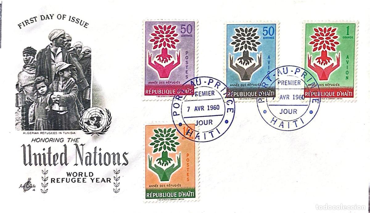 Timbres: CMI) 1960. HAITI. REFUGEE LOGO. FDC. WORLD REFUGEE YEAR: ALGERIANS IN TUNISIA. XF