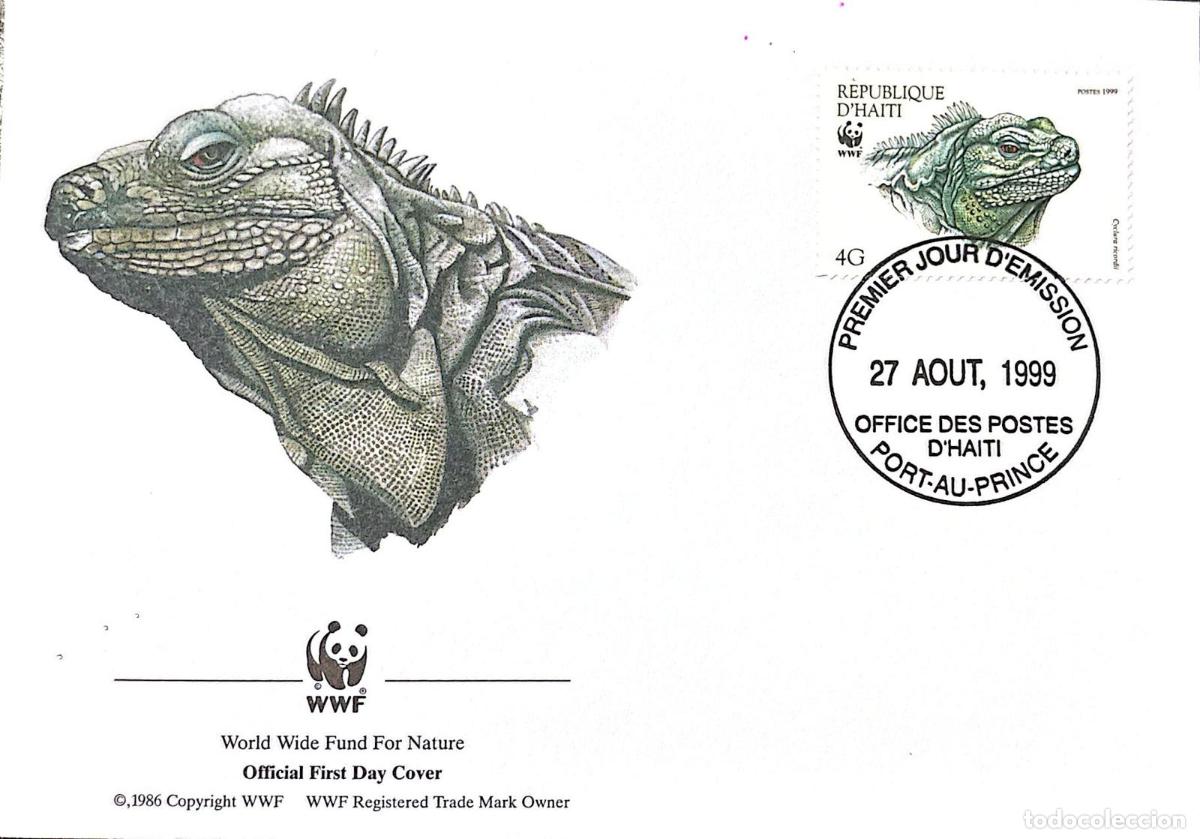 Sellos: CMI) 1999. HAITI. NATIVE FAUNA. WWF CAMPAIGN. RICORD'S ROCK IGUANA. XF
