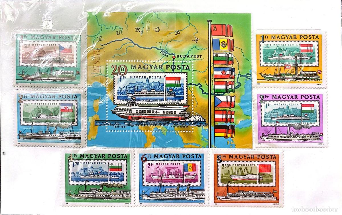 Sellos: CMI) 1981. HUNGARY. SET OF INDIVIDUAL STAMPS AND SOUVENIR SHEET FEATURING SHIPS. HISTORY OF RIVER NA