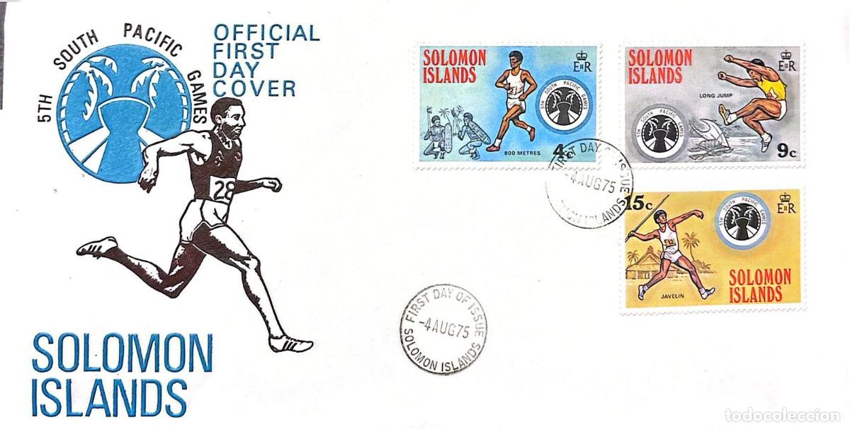Sellos: CMI) 1975. SOLOMON ISLANDS. SPORTS DISCIPLINES. FDC. 5TH SOUTH PACIFIC GAMES. XF