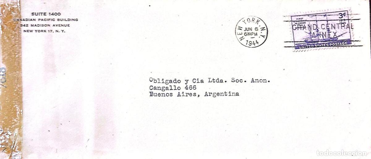 Sellos: CMI) 1944. UNITED STATES. HISTORICAL MARITIME TRANSPORT. FIRST STEAMSHIP TO CROSS THE ATLANTIC. COVE