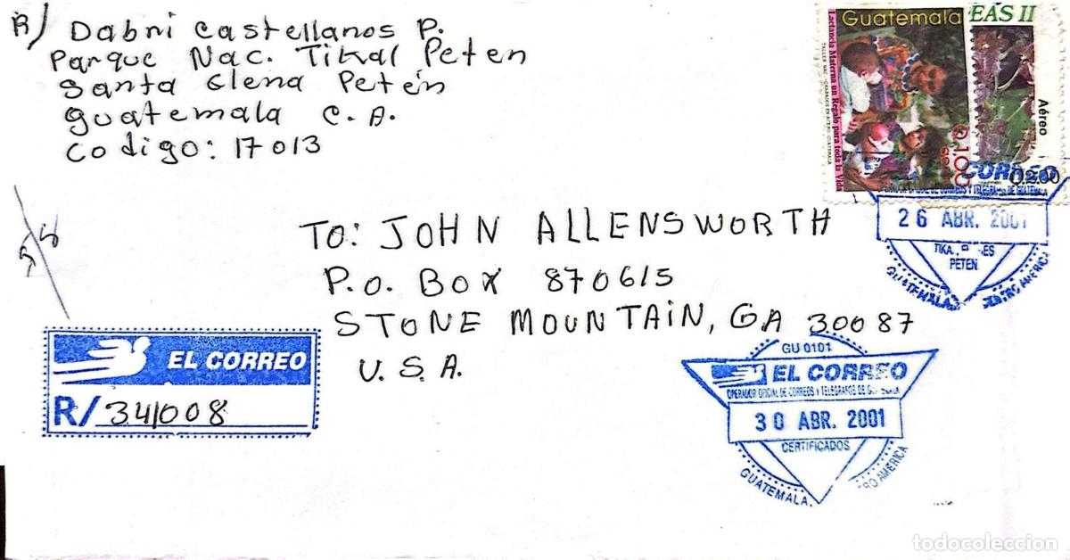 Sellos: CMI) 2001. GUATEMALA. SCENE DEPICTING INDIGENOUS CHILDHOOD AND CHILDCARE. ENVELOPE SENT TO THE USA.