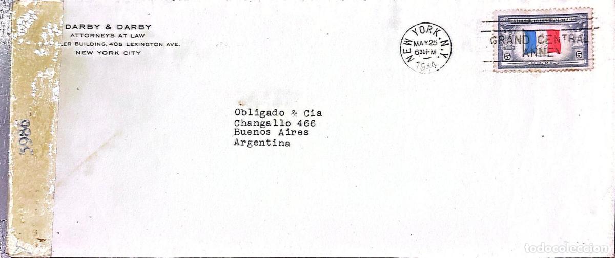 Sellos: CMI) 1944. UNITED STATES. OVERRUN COUNTRIES SERIES. TRIBUTE TO THE FLAG OF FRANCE. ENVELOPE SENT TO