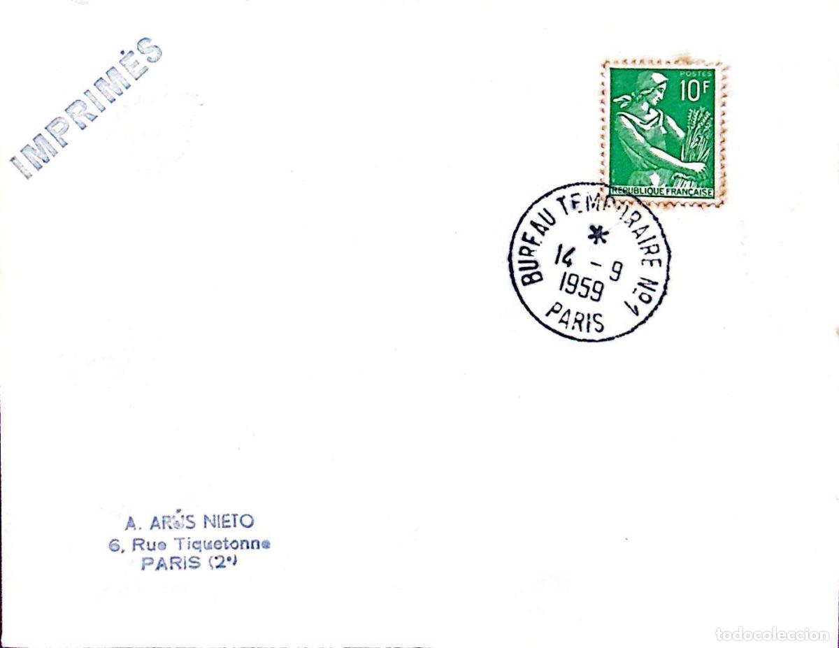 Briefmarken: CMI) 1959. FRANCE. AGRICULTURE / CLASSICAL ALLEGORY OF A WOMAN HARVESTING WHEAT. INTERNAL MAIL. XF