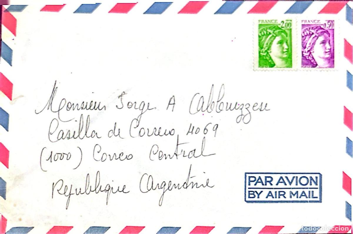 Briefmarken: CMI) 1980. FRANCE. PROFILE OF MARIANNE. GREEN AND MAGENTA. COVER SENT TO ARGENTINA. XF