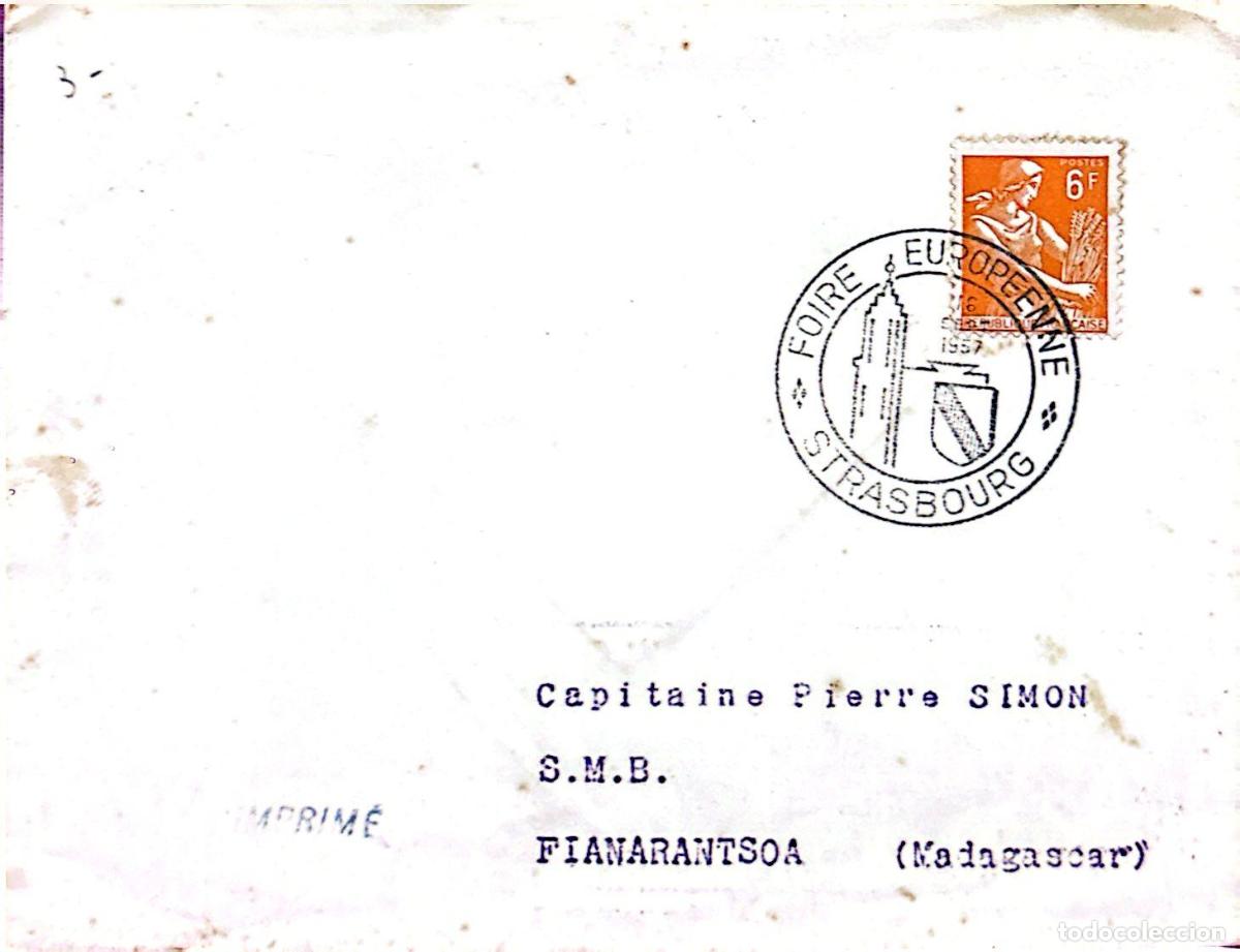 Briefmarken: CMI) 1957. FRANCE. WOMAN HARVESTING WHEAT (REGIONAL TRADE). COVER SENT TO MADAGASCAR. XF