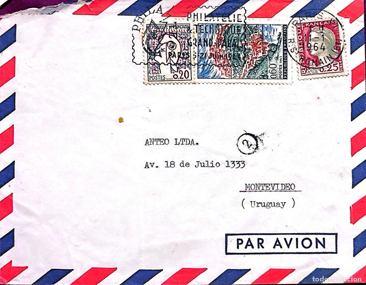 Briefmarken: CMI) 1964. FRANCE. PHILATELIC EXHIBITION. MARIANNE STAMP. COVER SENT TO URUGUAY. XF