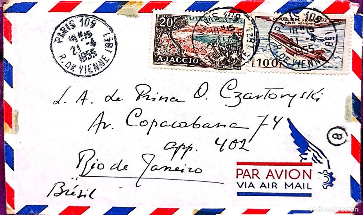 Briefmarken: CMI) 1965. FRANCE. GEOGRAPHY/SEASCAPE OF AJACCIO. COMMERCIAL AVIATION. ENVELOPE SENT TO BRAZIL. XF