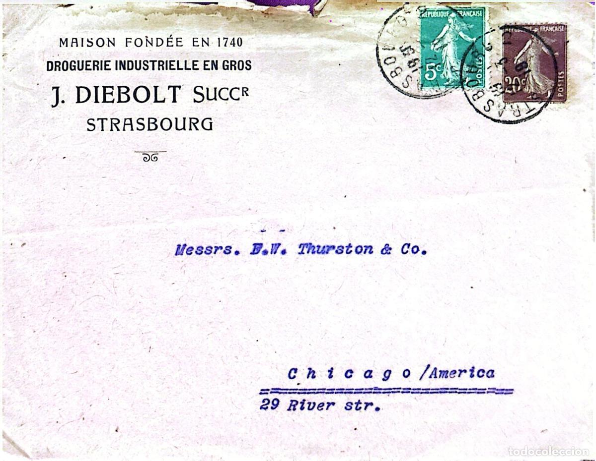 Briefmarken: CMI) 1948. FRANCE. COMMERCIAL ENVELOPE. &rdquo;THE SOWER&rdquo; IN GREEN AND VIOLET. ENVELOPE SENT TO THE USA. X