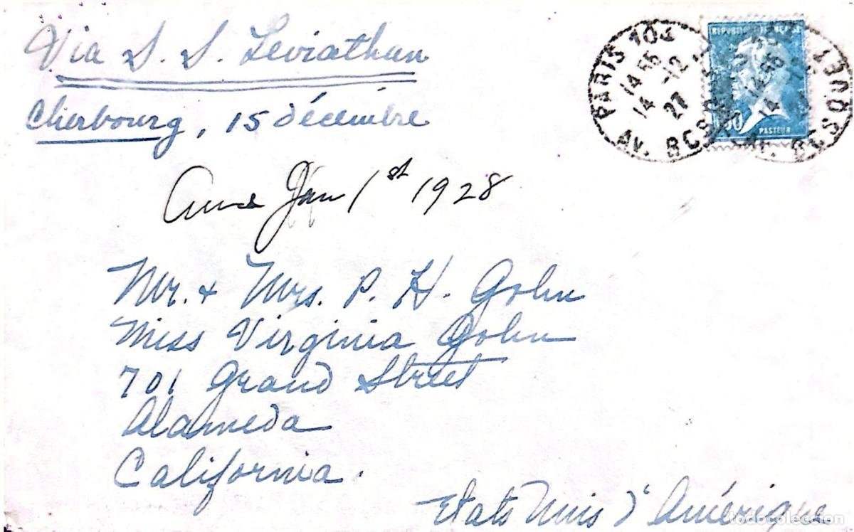 Selos: CMI) 1928. FRANCE. SCIENTIFIC PORTRAIT: LOUIS PASTEUR. COVER SENT TO USA. XF