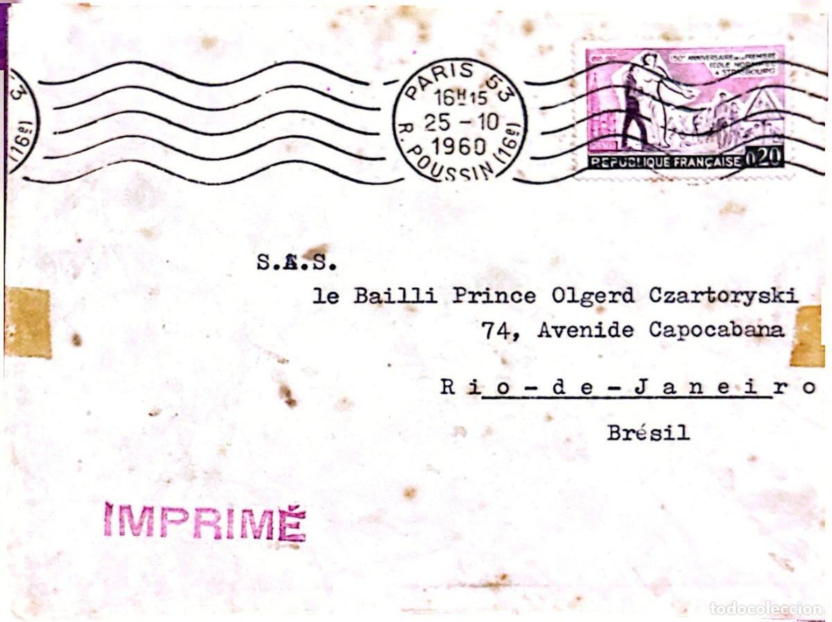 Sellos: CMI) 1960. FRANCE. COMMEMORATION OF THE WORLD REFUGEE YEAR AND ALLEGORICAL FIGURES. COVER SENT TO BR