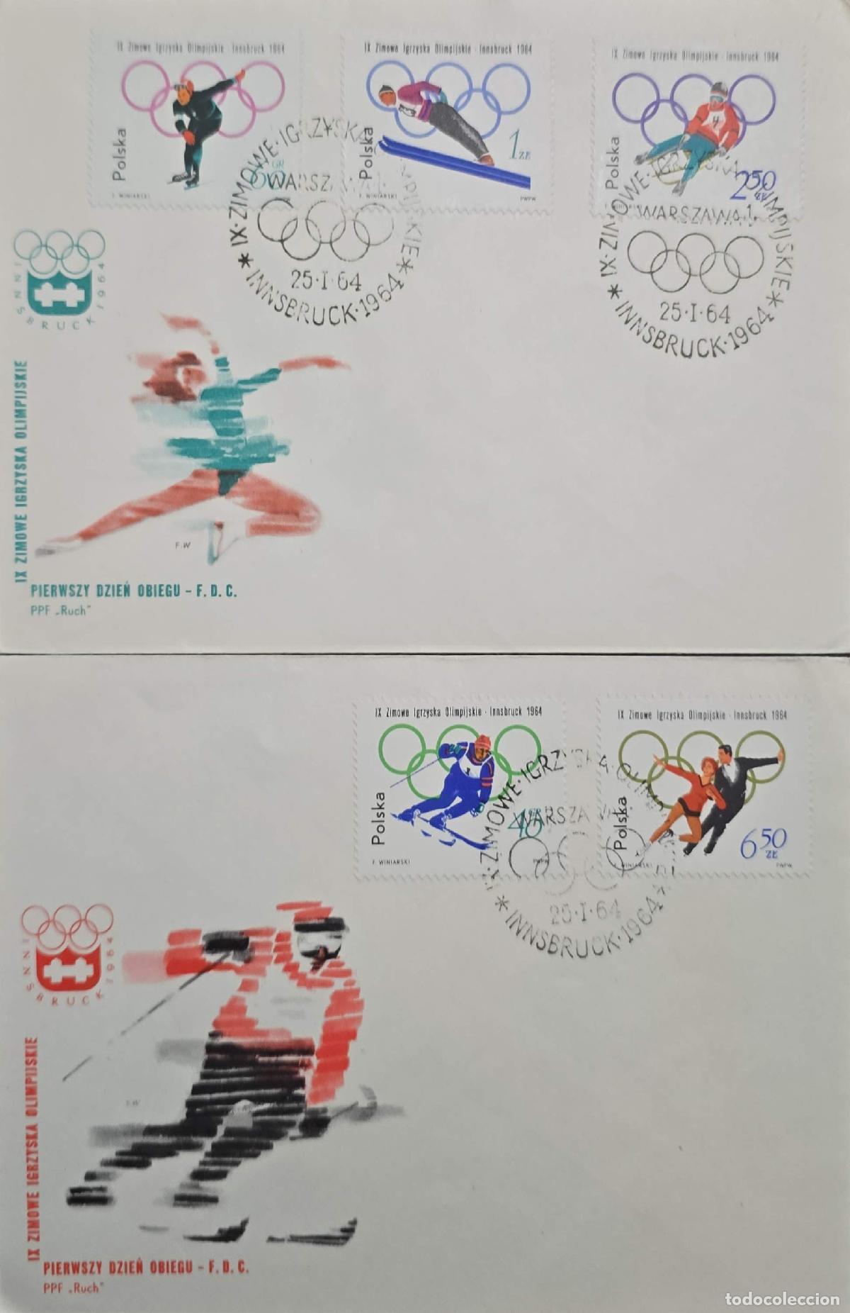 Briefmarken: CMI) 1964. POLAND. WINTER OLYMPIC SPORTS. FDC. IX WINTER OLYMPIC GAMES IN INNSBRUCK. XF