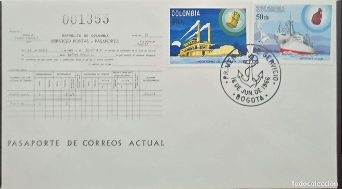 Briefmarken: CMI) 1966. COLOMBIA. MARITIME TRANSPORT. SHIPS. POSTAL SERVICE COMPANY FORM. XF