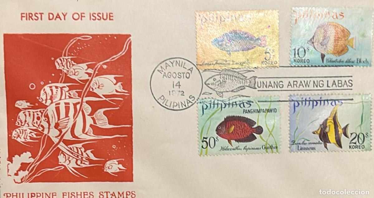 Sellos: CMI) 1972. PHILIPPINES. COLOR ILLUSTRATIONS OF MARINE FISH. FDC. ICHTHYOLOGY / NATIVE FISH OF THE PH