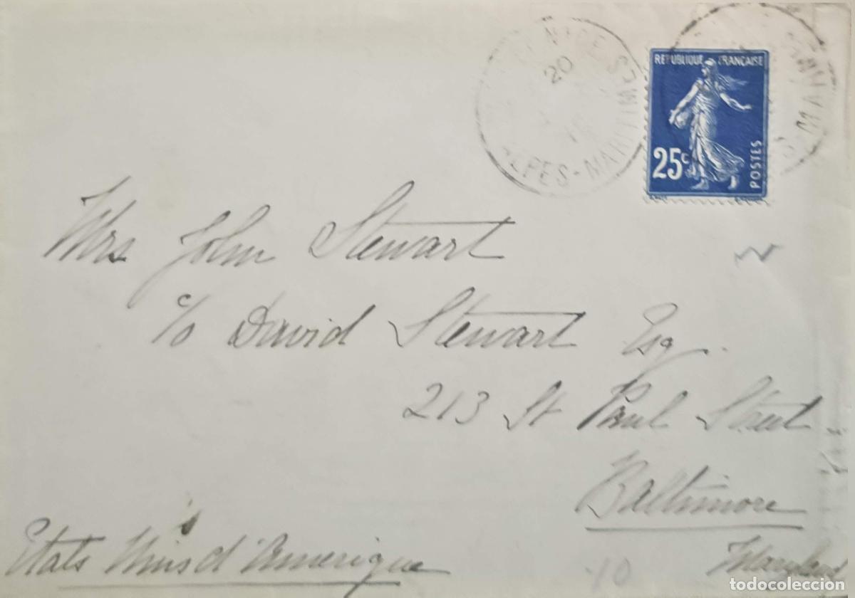 Timbres: CMI) 1910. FRANCE. EFFIGY OF THE SOWER. ENVELOPE SENT TO USA. XF