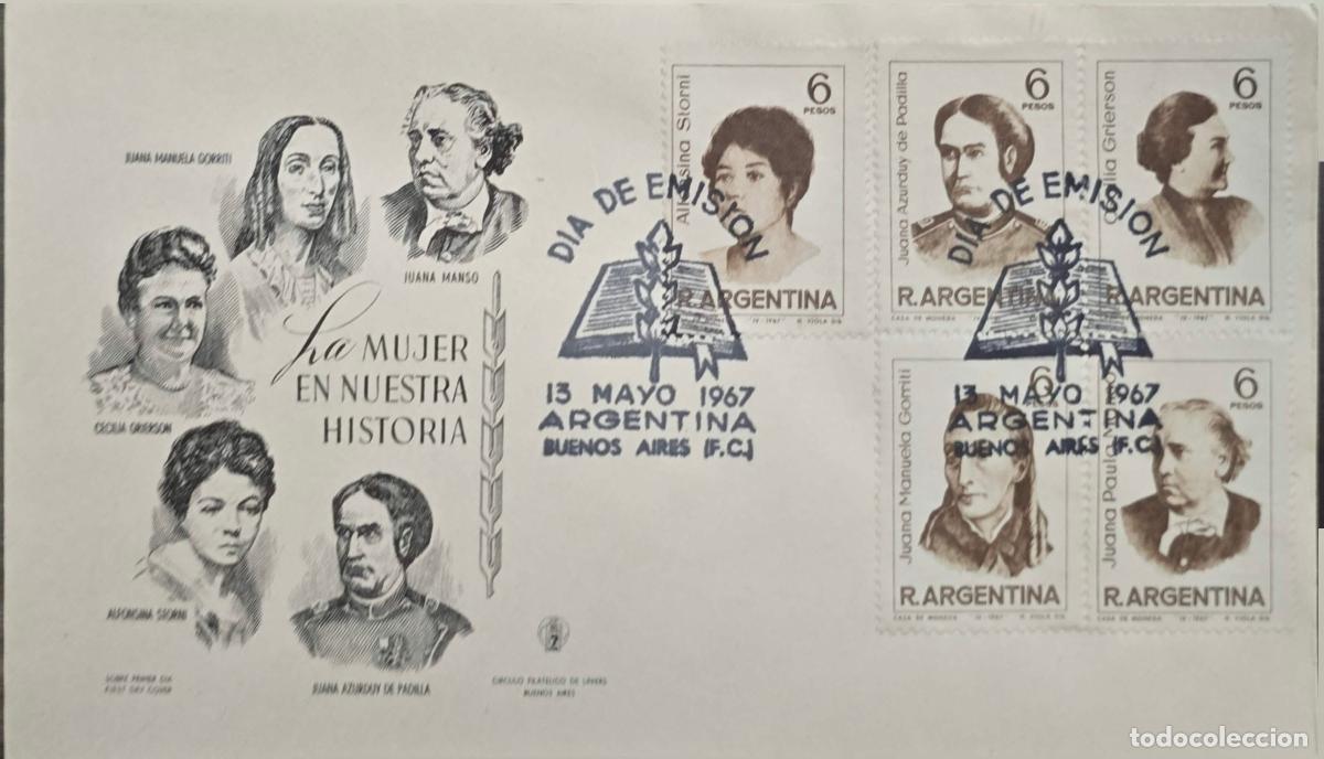 Timbres: CMI) 1967. ARGENTINA. PORTRAITS OF PATRIOTS. FDC. SPECIAL RIGHTS OF WOMEN. XF