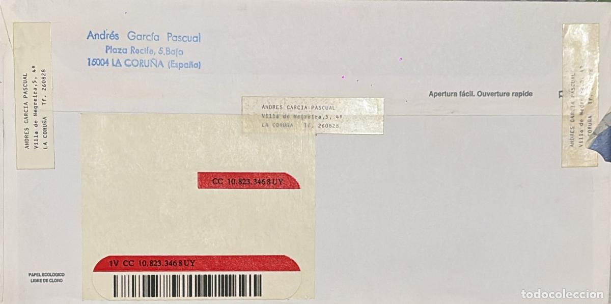 Timbres: CMI) 1998. SPAIN. CLEAN REVERSE OF COMMERCIAL ENVELOPE FROM A CORU&Ntilde;A SENT TO URUGUAY XF
