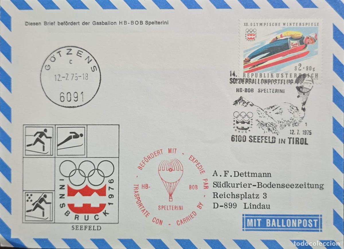 Sellos: CMI) 1975 AUSTRIA. WINTER SPORT. XII WINTER OLYMPIC GAMES. ENVELOPE SENT TO GERMANY. XF