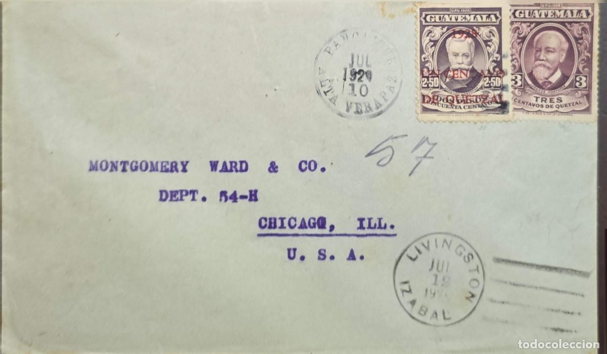 Sellos: CMI) 1926. GUATEMALA. INSTITUTIONAL COMMEMORATION OF THE UPU CONGRESS. CHARACTERS. ENVELOPE SENT TO
