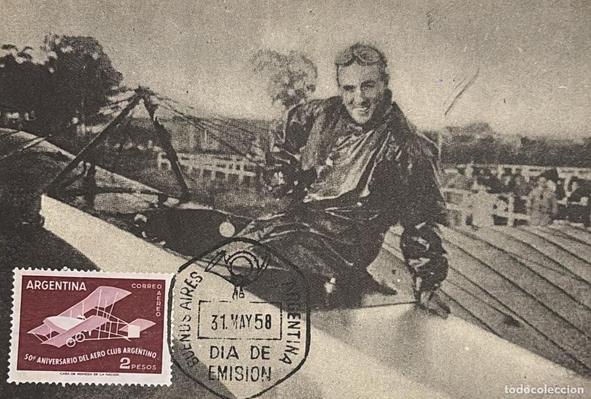 Sellos: CMI) 1958. ARGENTINA. VINTAGE BIPLANE. FDC. PIONEERS OF PERSONAL AERONAUTICS. XF