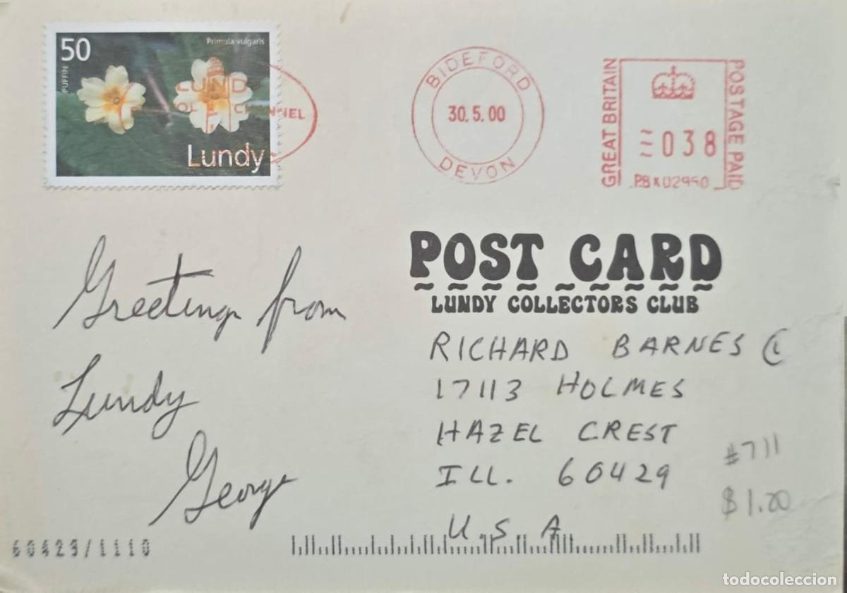 Sellos: CMI) 2000. GREAT BRITAIN. POSTCARD. WILD FLOWER OF THE PRIMULA BULGARI SPECIES. MECHANICAL POSTAGE.