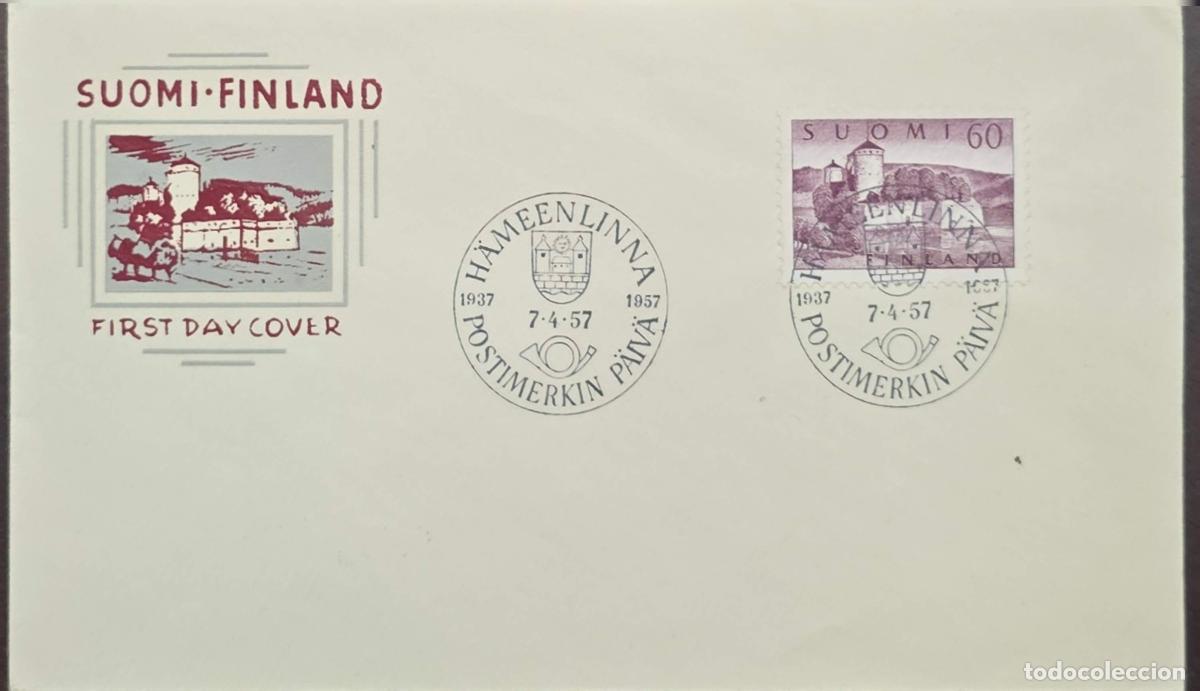 Sellos: CMI) 1957. FINLAND. ARCHITECTURE. FDC. AERIAL VIEW OF HAMEENLINNA CASTLE. XF