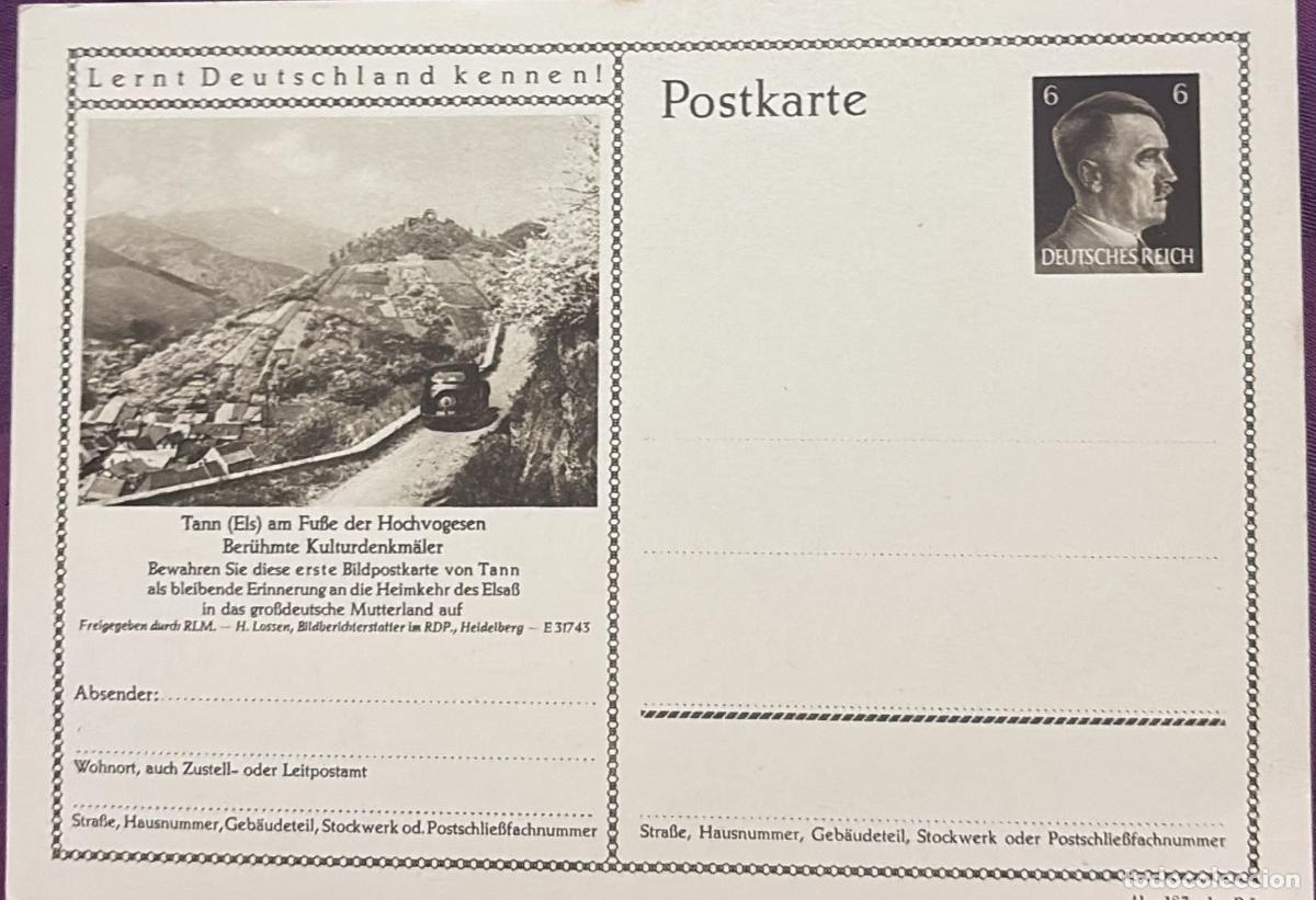 Francobolli: CMI) 1941. GERMANY. CLASSIC POSTCARD. FEATURING THE BUST OF ADOLF HITLER. GEOGRAPHICAL PROPAGANDA. X
