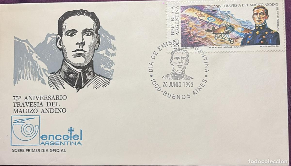Francobolli: CMI) 1993. ARGENTINA. MORANE MONOPLANE. FDC. MILITARY AVIATION HISTORY. 75TH ANNIVERSARY OF THE CROS