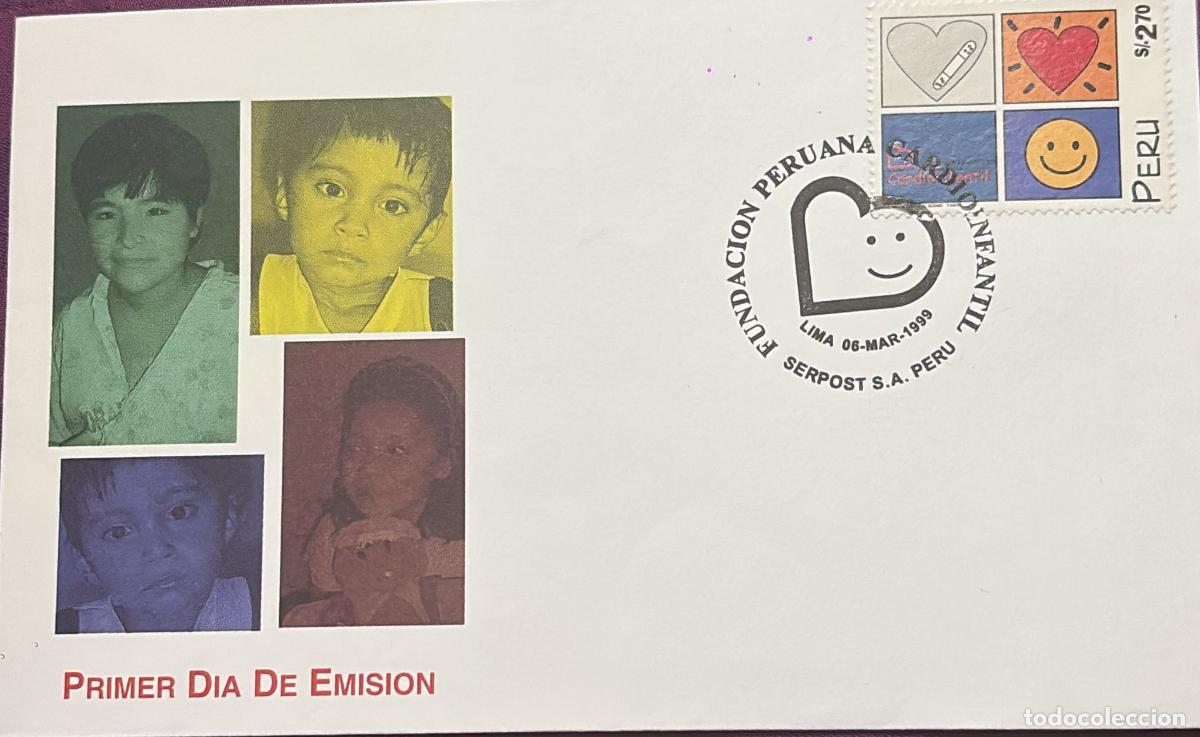 Stamps: CMI) 1999. PERU. CHILDREN'S DRAWINGS. FDC: SOCIAL MEDICAL ASSISTANCE&mdash;PERUVIAN FOUNDATION FOR PEDIATR