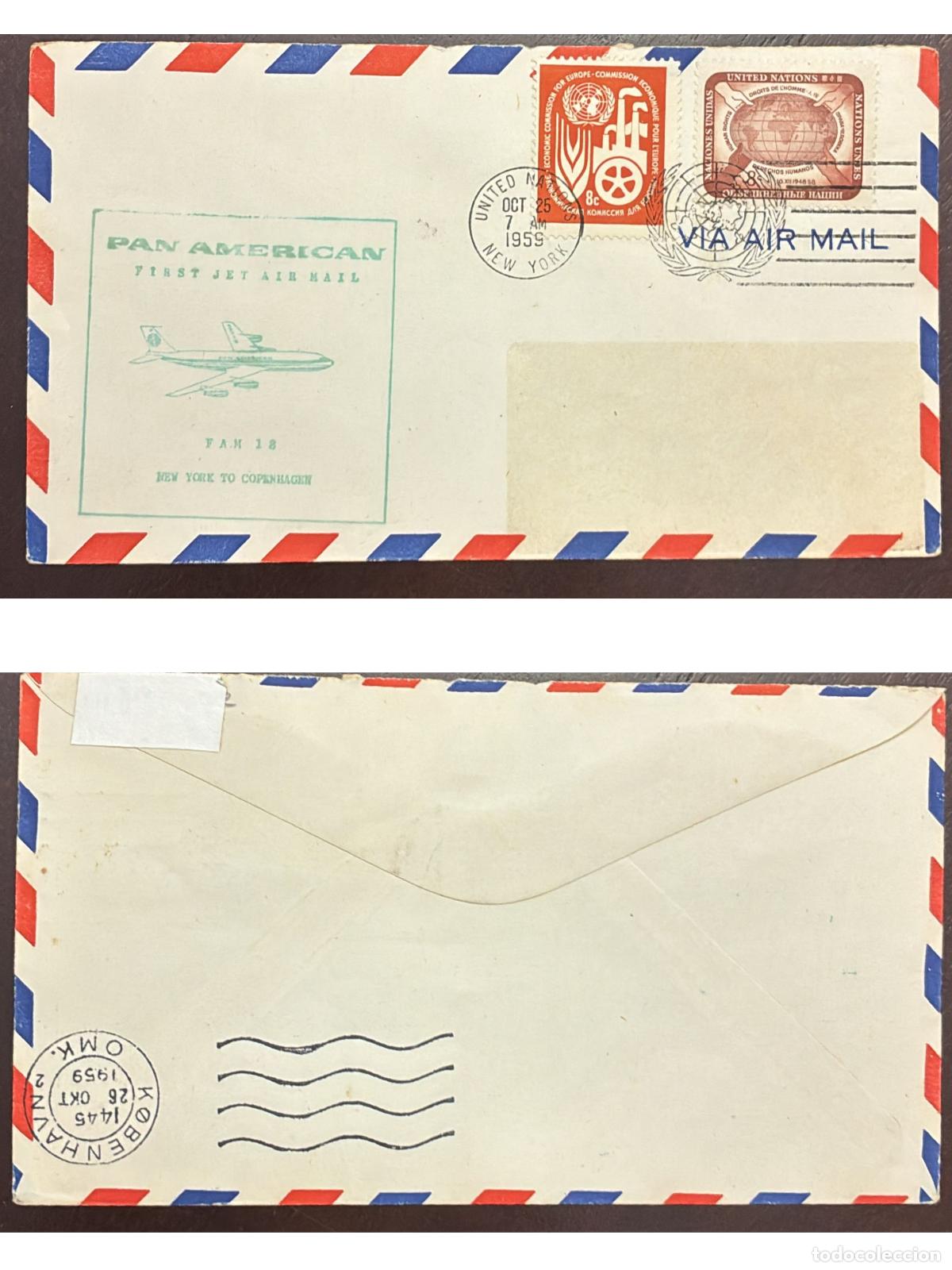 Francobolli: CMI) 1959. UNITED STATES. ECONOMIC COMMISSION FOR EUROPE. WORLD MAP. FRONT AND BACK. XF