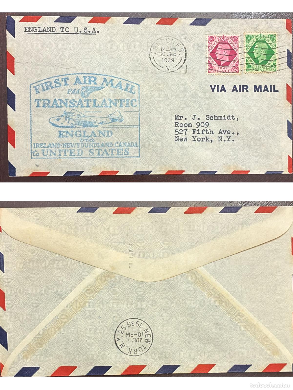 Sellos: CMI) 1939. UNITED KINGDOM. DEFINITIVE PORTRAIT OF KING GEORGE VI IN PROFILE. ENVELOPE SENT TO THE US