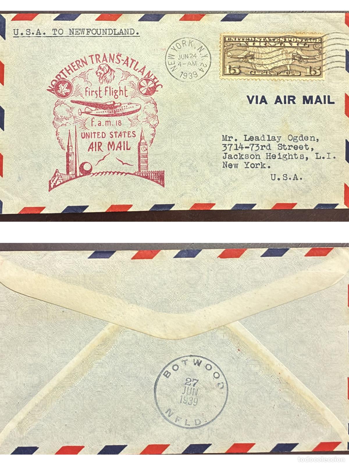 Sellos: CMI) 1939. UNITED STATES. TRANSPORTATION. PROPELLER MONOPLANE. NORTH AMERICAN MAP. DOMESTIC MAIL. FR