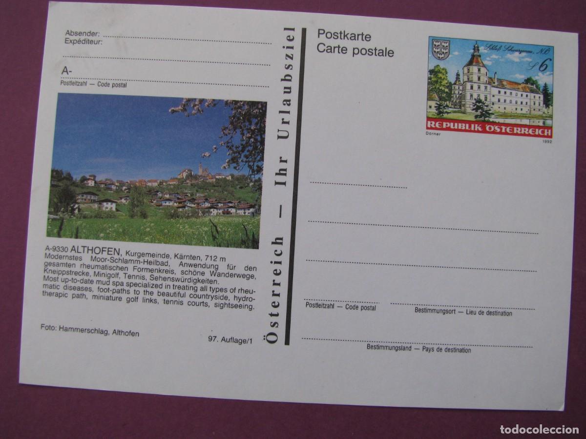 Sellos: ENTERO POSTAL DE AUSTRIA 1992. IMAGEN: ALTHOFEN