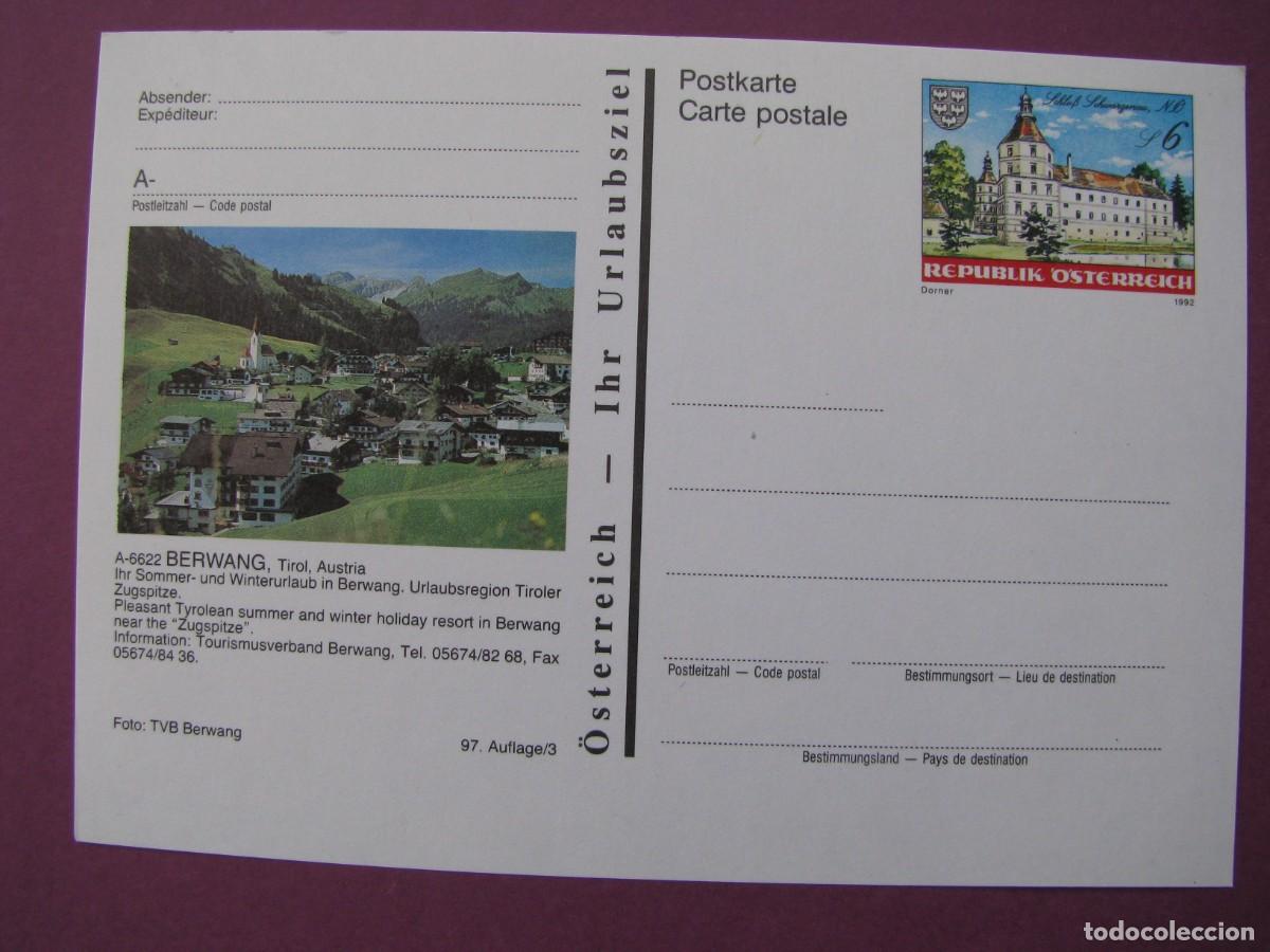 Sellos: ENTERO POSTAL DE AUSTRIA 1992. IMAGEN: BERWANG