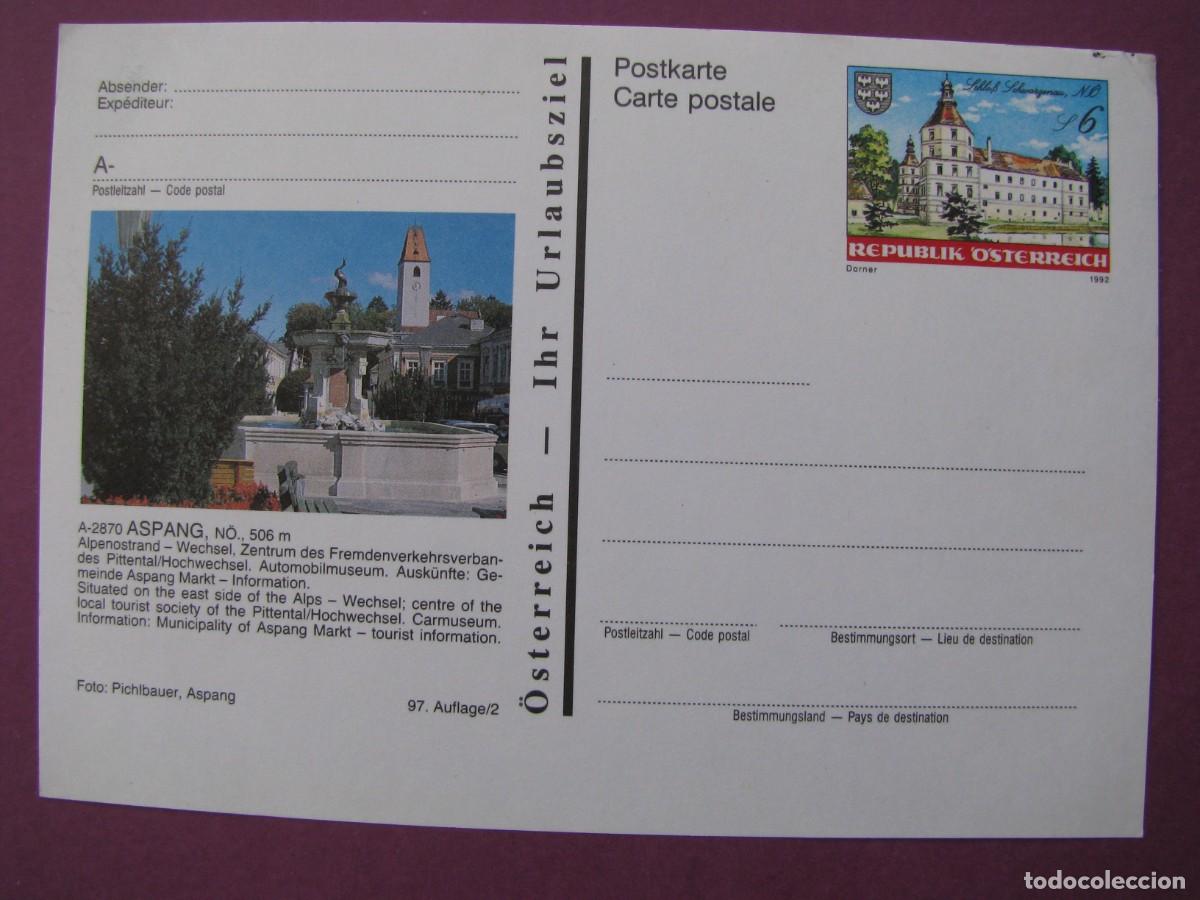 Sellos: ENTERO POSTAL DE AUSTRIA 1992. IMAGEN: ASPANG