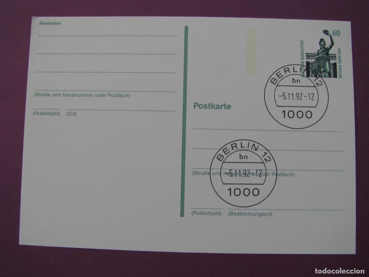 Sellos: ENTERO POSTAL DE ALEMANIA. 1992