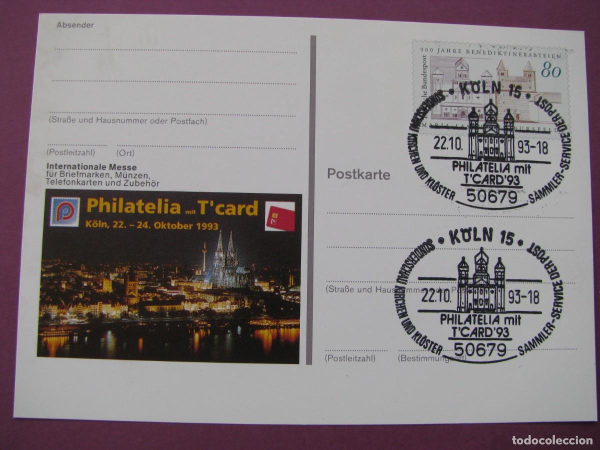 Sellos: ENTERO POSTAL DE ALEMANIA. 1993. PHILATELIA MIT T'CARD K&Ouml;LN 93