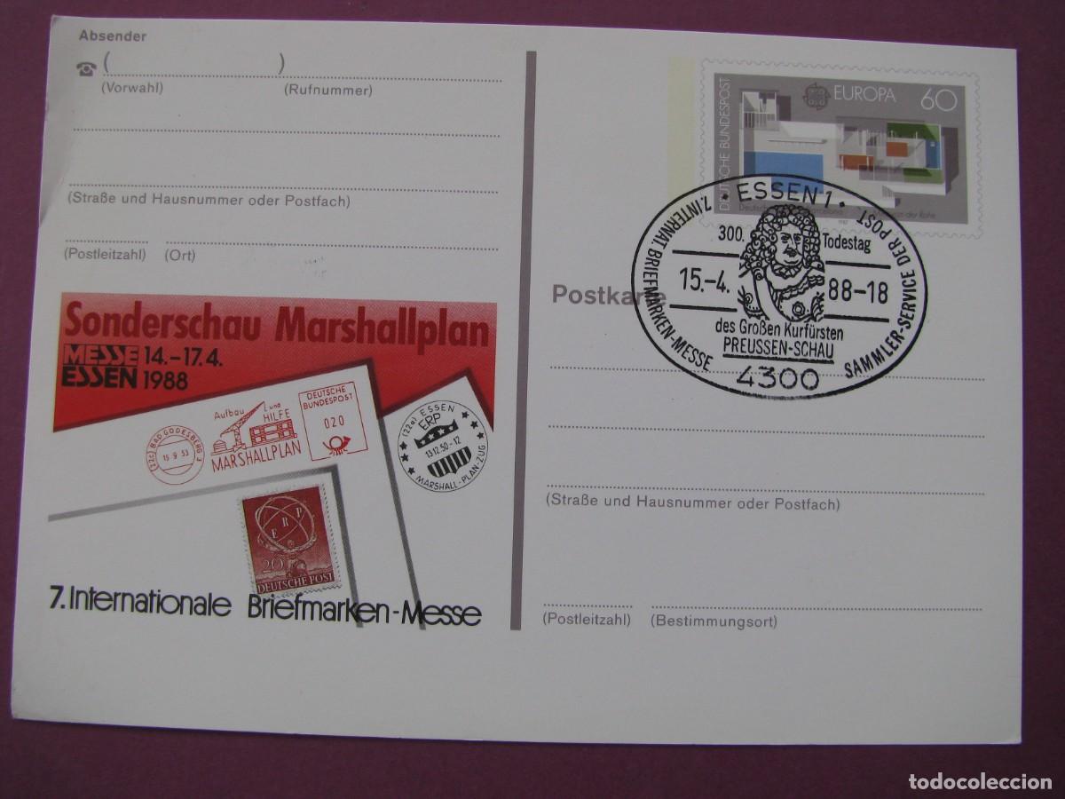 Sellos: ENTERO POSTAL DE ALEMANIA OCCIDENTAL 1988. ESSEN