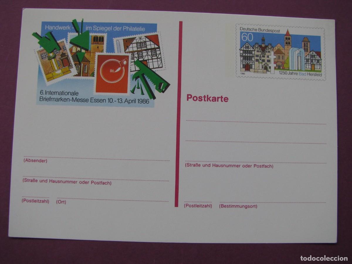 Sellos: ENTERO POSTAL DE ALEMANIA OCCIDENTAL 1986. BRIEFMARKEN MESSE ESSEN 1986