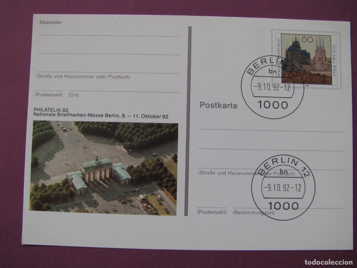 Sellos: ENTERO POSTAL DE ALEMANIA 1992. PHILATELIA 92 BERLIN