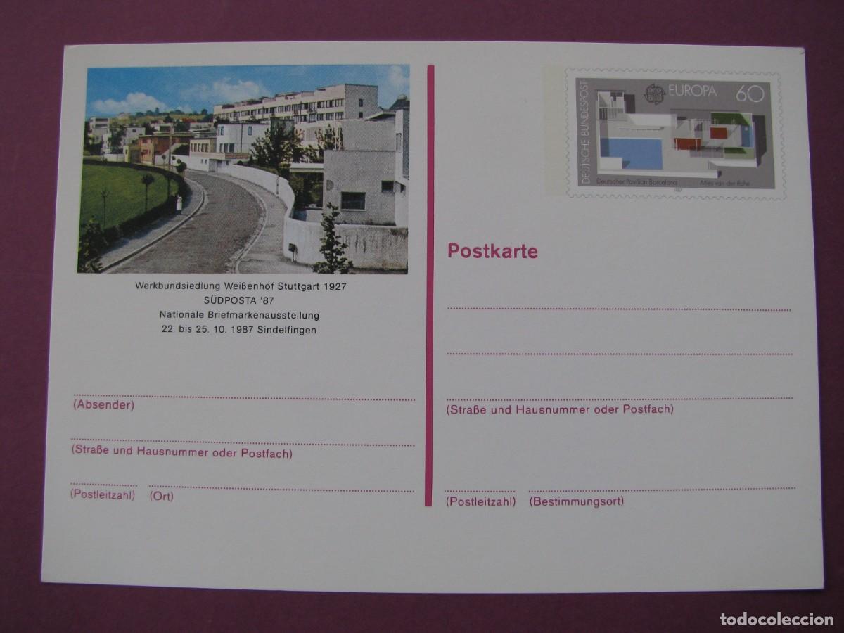 Sellos: ENTERO POSTAL DE ALEMANIA OCCIDENTAL 1987. S&Uuml;DPOSTA 87